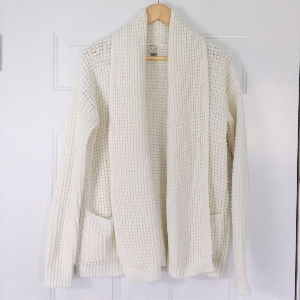 Chunky Knit Cream Cardigan Sweater